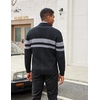 image:imageCOOFANDY Mens Shawl Collar Cardigan Sweater Slim Fit Cable Knit Button up Sweater with PocketsStripesdark Gray on Black
