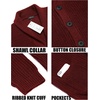 image:imageCOOFANDY Mens Shawl Collar Cardigan Sweater Slim Fit Cable Knit Button up Sweater with PocketsWine Red