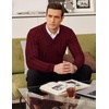 image:imageCOOFANDY Mens Shawl Collar Pullover Sweater Slim Fit Casual Button Cable Knit Sweaters1wine Red