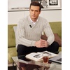image:imageCOOFANDY Mens Shawl Collar Pullover Sweater Slim Fit Casual Button Cable Knit SweatersBeige