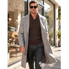 image:imageCOOFANDY Mens Shawl Collar Pullover Sweater Slim Fit Casual Button Cable Knit SweatersBrown