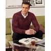 image:imageCOOFANDY Mens Shawl Collar Pullover Sweater Slim Fit Casual Button Cable Knit SweatersBurgundy
