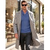 image:imageCOOFANDY Mens Shawl Collar Pullover Sweater Slim Fit Casual Button Cable Knit SweatersGray Blue