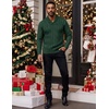 image:imageCOOFANDY Mens Shawl Collar Pullover Sweater Slim Fit Casual Button Cable Knit SweatersGreen
