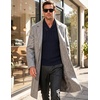 image:imageCOOFANDY Mens Shawl Collar Pullover Sweater Slim Fit Casual Button Cable Knit SweatersNavy Blue