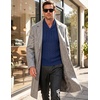 image:imageCOOFANDY Mens Shawl Collar Pullover Sweater Slim Fit Casual Button Cable Knit SweatersRoyal Blue