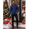 image:imageCOOFANDY Mens Shawl Collar Pullover Sweater Slim Fit Casual Button Cable Knit SweatersRoyal Blue