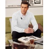 image:imageCOOFANDY Mens Shawl Collar Pullover Sweater Slim Fit Casual Button Cable Knit SweatersWhite