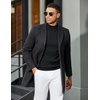 image:imageCOOFANDY Mens Short Sleeve Mock Turtleneck SweaterAll Black