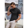 image:imageCOOFANDY Mens Short Sleeve Mock Turtleneck SweaterAll Black