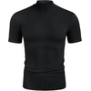 image:imageCOOFANDY Mens Short Sleeve Mock Turtleneck SweaterAll Black