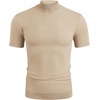 image:imageCOOFANDY Mens Short Sleeve Mock Turtleneck SweaterBeige