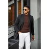 image:imageCOOFANDY Mens Short Sleeve Mock Turtleneck SweaterBrown