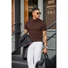 image:imageCOOFANDY Mens Short Sleeve Mock Turtleneck SweaterBrown