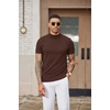 image:imageCOOFANDY Mens Short Sleeve Mock Turtleneck SweaterBrown