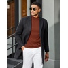 image:imageCOOFANDY Mens Short Sleeve Mock Turtleneck SweaterCaramel