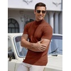 image:imageCOOFANDY Mens Short Sleeve Mock Turtleneck SweaterCaramel