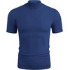 image:imageCOOFANDY Mens Short Sleeve Mock Turtleneck SweaterDark Blue