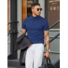 image:imageCOOFANDY Mens Short Sleeve Mock Turtleneck SweaterDark Blue