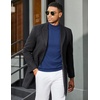image:imageCOOFANDY Mens Short Sleeve Mock Turtleneck SweaterDark Blue