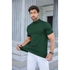 image:imageCOOFANDY Mens Short Sleeve Mock Turtleneck SweaterGreen