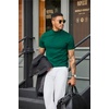 image:imageCOOFANDY Mens Short Sleeve Mock Turtleneck SweaterGreen