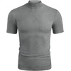 image:imageCOOFANDY Mens Short Sleeve Mock Turtleneck SweaterGrey