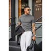 image:imageCOOFANDY Mens Short Sleeve Mock Turtleneck SweaterGrey