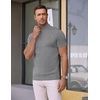 image:imageCOOFANDY Mens Short Sleeve Mock Turtleneck SweaterGrey