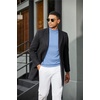 image:imageCOOFANDY Mens Short Sleeve Mock Turtleneck SweaterLight Blue