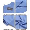 image:imageCOOFANDY Mens Short Sleeve Mock Turtleneck SweaterLight Blue