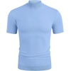 image:imageCOOFANDY Mens Short Sleeve Mock Turtleneck SweaterLight Blue