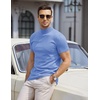 image:imageCOOFANDY Mens Short Sleeve Mock Turtleneck SweaterLight Blue