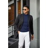 image:imageCOOFANDY Mens Short Sleeve Mock Turtleneck SweaterNavy Blue