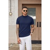 image:imageCOOFANDY Mens Short Sleeve Mock Turtleneck SweaterNavy Blue