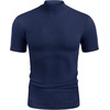 image:imageCOOFANDY Mens Short Sleeve Mock Turtleneck SweaterNavy Blue