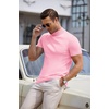 image:imageCOOFANDY Mens Short Sleeve Mock Turtleneck SweaterPink