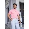 image:imageCOOFANDY Mens Short Sleeve Mock Turtleneck SweaterPink