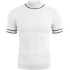 image:imageCOOFANDY Mens Short Sleeve Mock Turtleneck SweaterStriped White