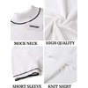 image:imageCOOFANDY Mens Short Sleeve Mock Turtleneck SweaterStriped White