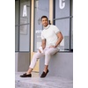 image:imageCOOFANDY Mens Short Sleeve Mock Turtleneck SweaterStriped White