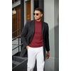 image:imageCOOFANDY Mens Short Sleeve Mock Turtleneck SweaterWine Red