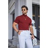 image:imageCOOFANDY Mens Short Sleeve Mock Turtleneck SweaterWine Red