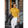image:imageCOOFANDY Mens Short Sleeve Mock Turtleneck SweaterYellow