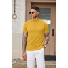 image:imageCOOFANDY Mens Short Sleeve Mock Turtleneck SweaterYellow
