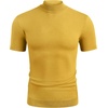 image:imageCOOFANDY Mens Short Sleeve Mock Turtleneck SweaterYellow