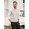 image:imageCOOFANDY Mens Sleeveless Sweater Vest Lightweight VNeck Cotton Vest Pullover1 Apricot