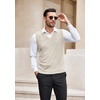 image:imageCOOFANDY Mens Sleeveless Sweater Vest Lightweight VNeck Cotton Vest Pullover1 Apricot