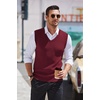 image:imageCOOFANDY Mens Sleeveless Sweater Vest Lightweight VNeck Cotton Vest Pullover1 Dark Red
