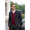 image:imageCOOFANDY Mens Sleeveless Sweater Vest Lightweight VNeck Cotton Vest Pullover1 Dark Red
